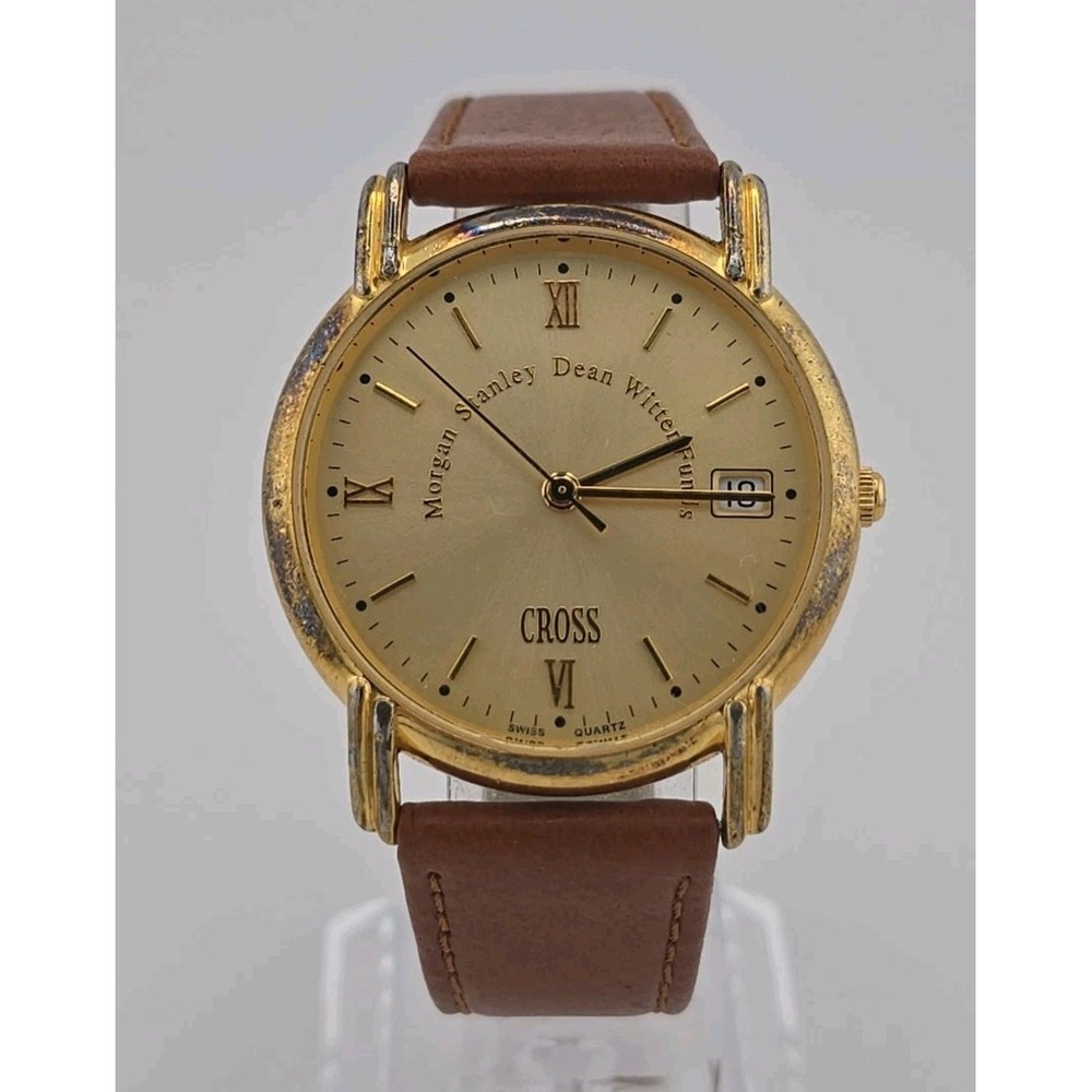 Vintage Cross Swiss Quartz Watch Morgan Stanley Dean Witter Presentation Dial
